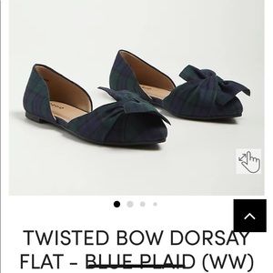 Torrid plaid bow wide width flats. Size 9W